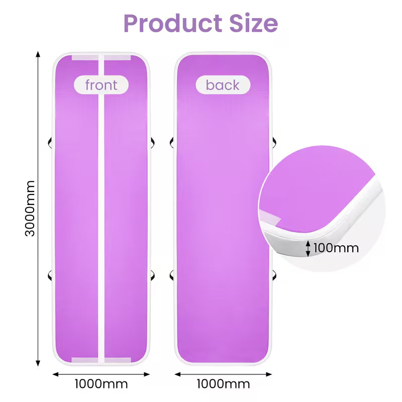 Air Floor Mat 10ft Tumbling Mat Inflatable Gymnastics Mat Thick for Youth/Adults