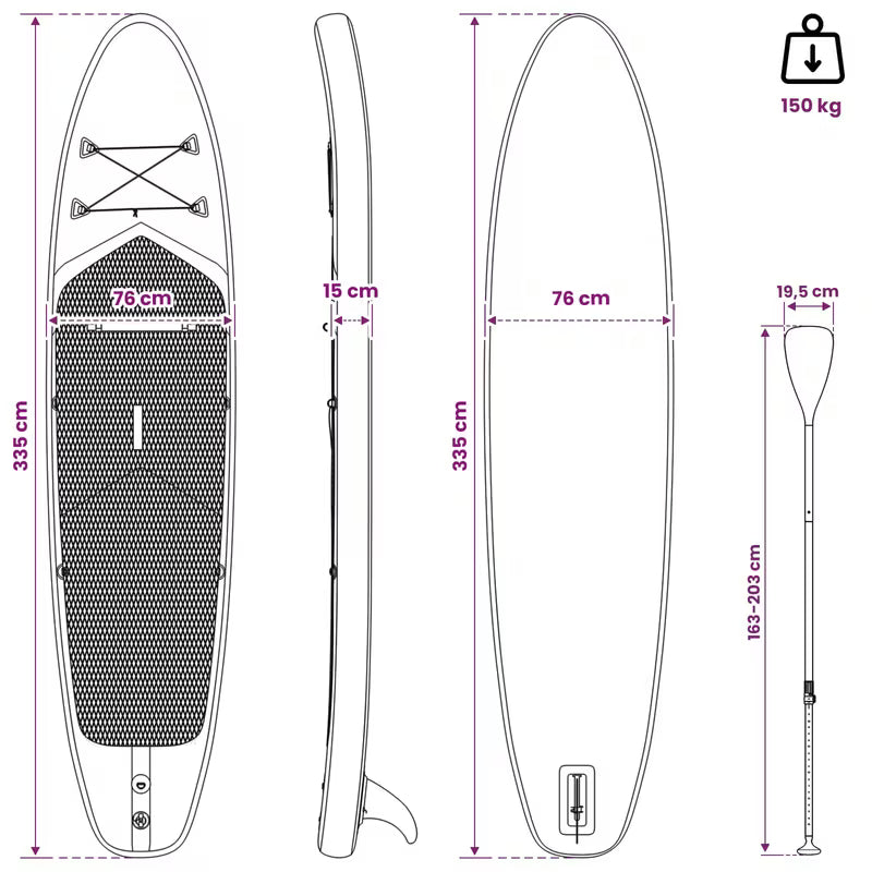 Chelsea Inflatable Stand Up Paddle Board SCYLLA 335 X 76 X 15 Cm Blue