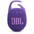 JBL Clip 5 Ultra-Portable bluetooth Speaker with Integrated Carabiner, Big JBL speaker Pro Sound, PlaytimeBoost, Waterproof Design and 12-Hour Playtime - Purple