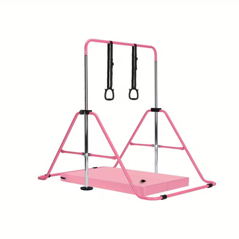 Gymnastics Bar Adjustable Gymnastics Bar Training Bar Gymnastics Equipment Gymnastics Bars for Home with Gymnastics Grips Wristbands Ground Nail Exercise Mat