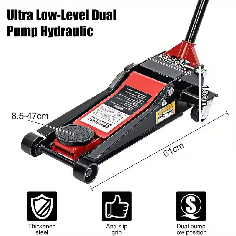 3 Tonne Trolley Jack Hydraulic Lift Lifting Trolley Jack Low Profile Floor Car Jack for Van Car