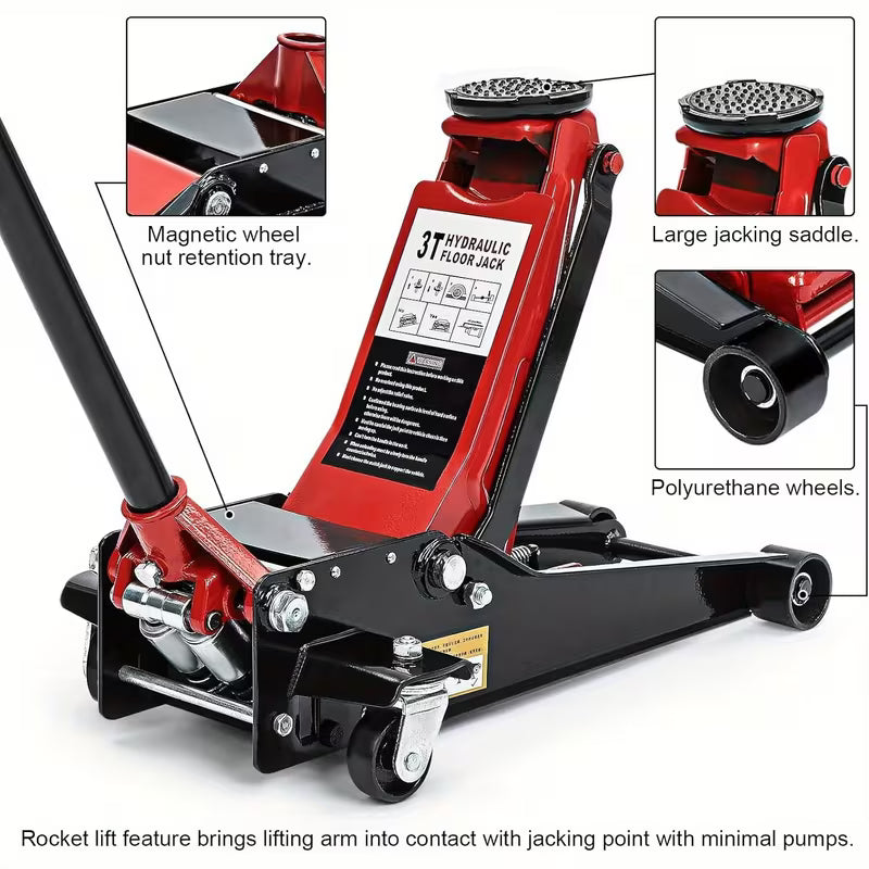 3 Tonne Trolley Jack Hydraulic Lift Lifting Trolley Jack Low Profile Floor Car Jack for Van Car