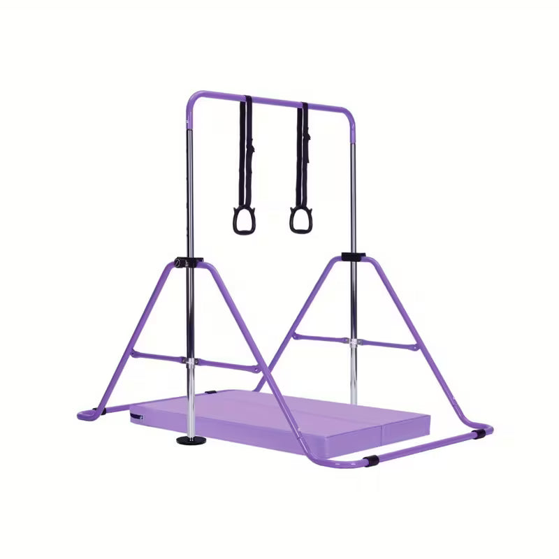 Gymnastics Bar Adjustable Gymnastics Bar Training Bar Gymnastics Equipment Gymnastics Bars for Home with Gymnastics Grips Wristbands Ground Nail Exercise Mat