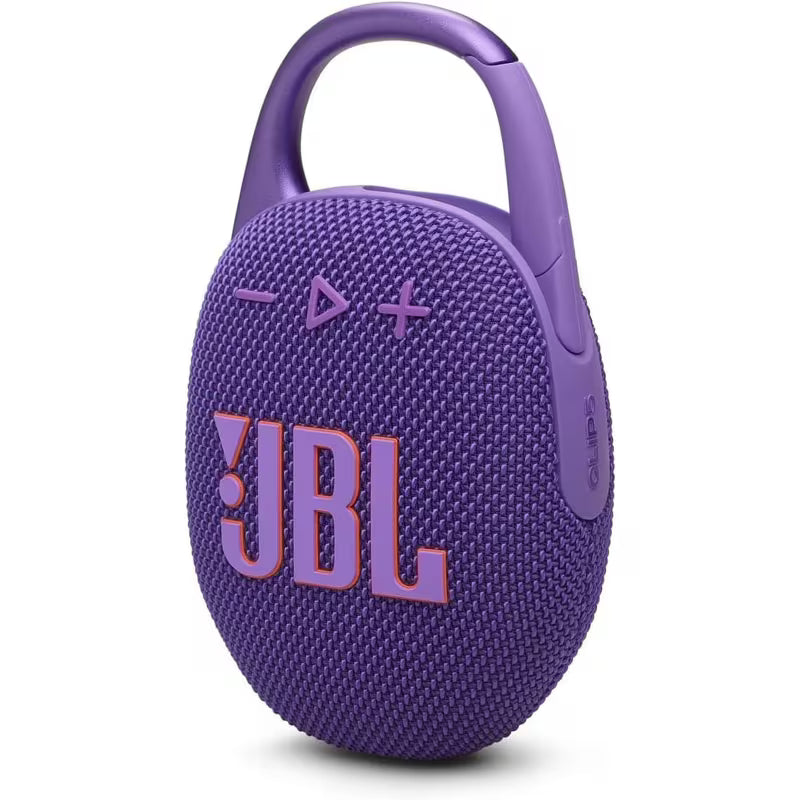JBL Clip 5 Ultra-Portable bluetooth Speaker with Integrated Carabiner, Big JBL speaker Pro Sound, PlaytimeBoost, Waterproof Design and 12-Hour Playtime - Purple