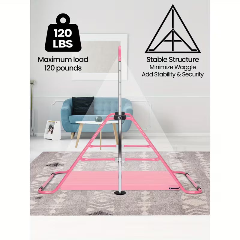 Gymnastics Bar Adjustable Gymnastics Bar Training Bar Gymnastics Equipment Gymnastics Bars for Home with Gymnastics Grips Wristbands Ground Nail Exercise Mat