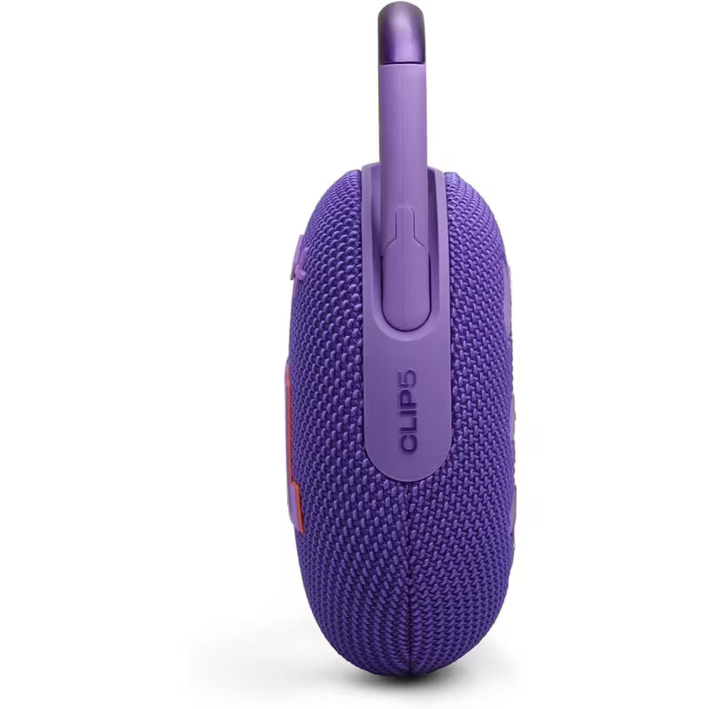 JBL Clip 5 Ultra-Portable bluetooth Speaker with Integrated Carabiner, Big JBL speaker Pro Sound, PlaytimeBoost, Waterproof Design and 12-Hour Playtime - Purple