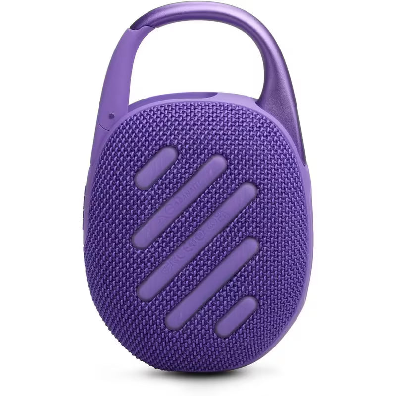 JBL Clip 5 Ultra-Portable bluetooth Speaker with Integrated Carabiner, Big JBL speaker Pro Sound, PlaytimeBoost, Waterproof Design and 12-Hour Playtime - Purple