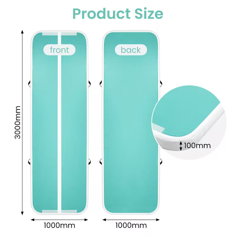 Air Floor Mat 10ft Tumbling Mat Inflatable Gymnastics Mat Thick for Youth/Adults